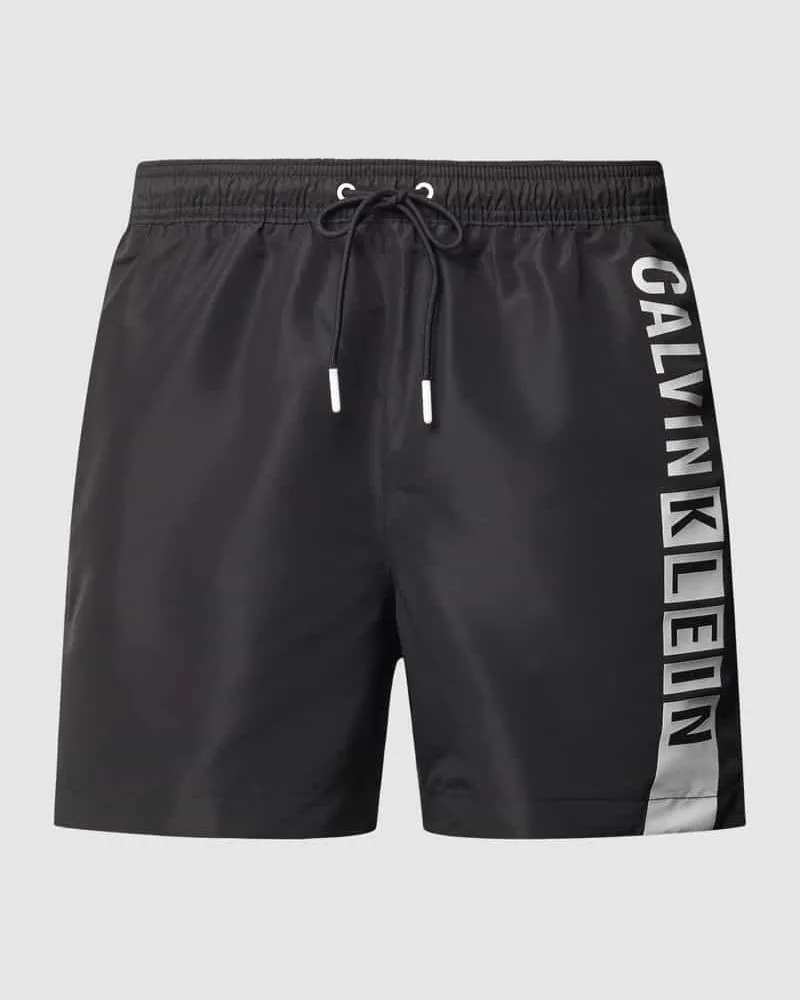 Calvin Klein Badehose mit Label-Print Black