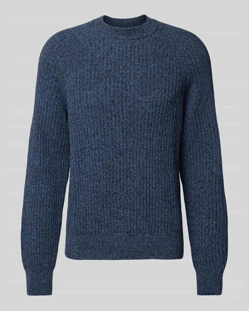 HUGO BOSS Regular Fit Pullover aus Woll-Mix Rauchblau