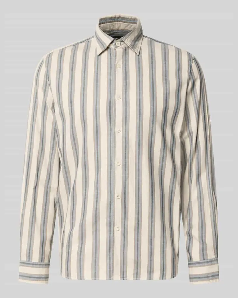 Marc O'Polo Regular Fit Freizeithemd aus Baumwoll-Lyocell-Mix Beige