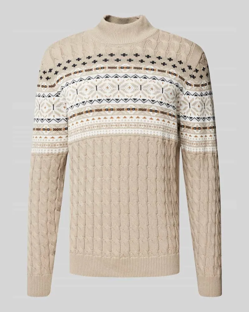 McNeal Strickpullover mit Rollkragen Kitt