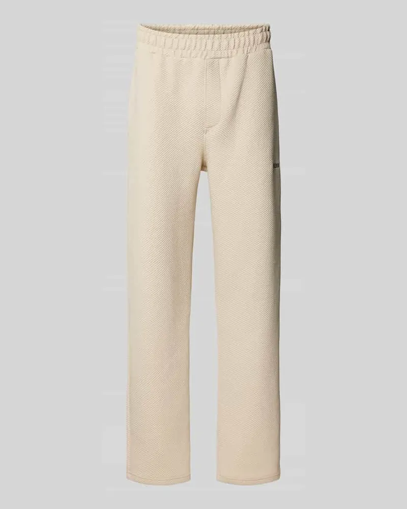 PEGADOR Wide Leg Sweatpants mit Strukturmuster Modell 'VEAL Beige