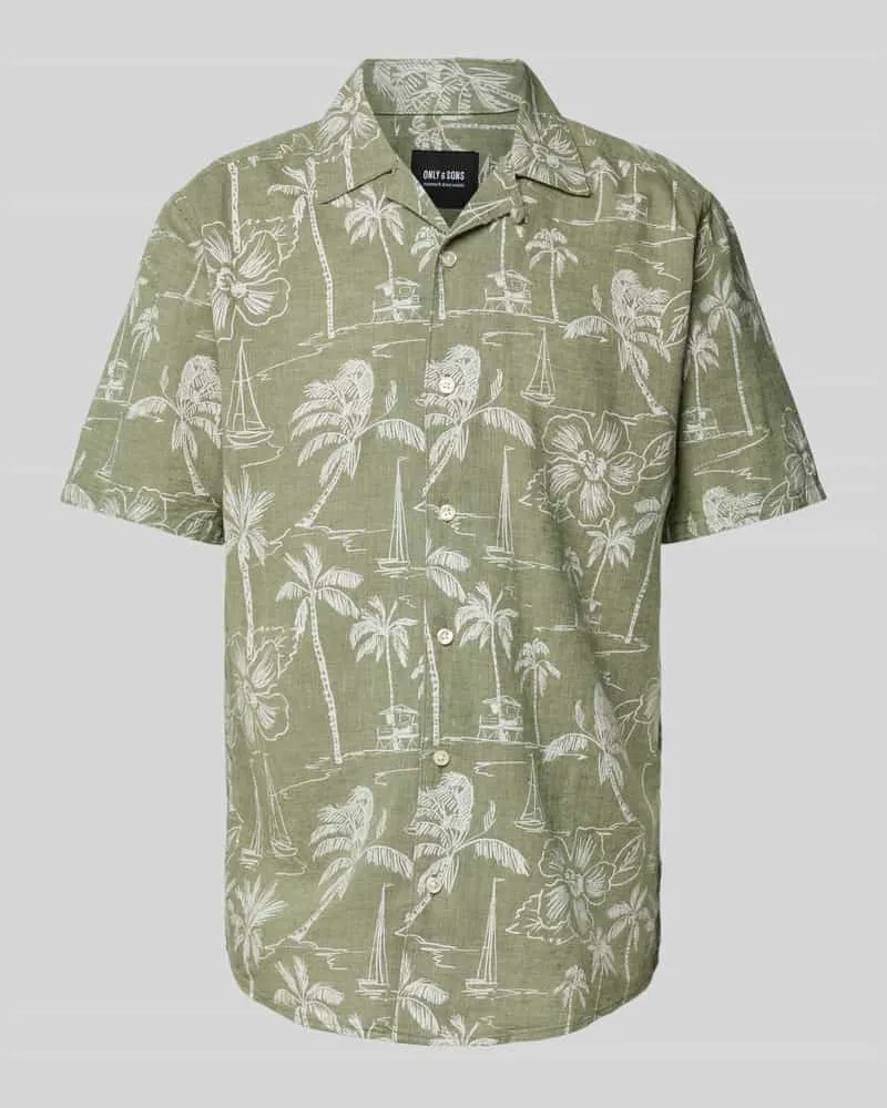Only & Sons Regular Fit Freizeithemd mit Leinen-Anteil Modell 'CAIDEN 