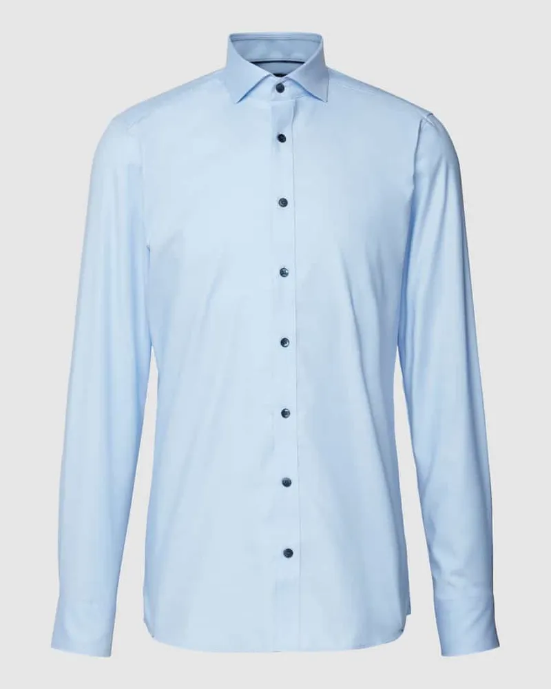 Olymp Slim Fit Businesshemd aus Baumwoll-Mix Bleu