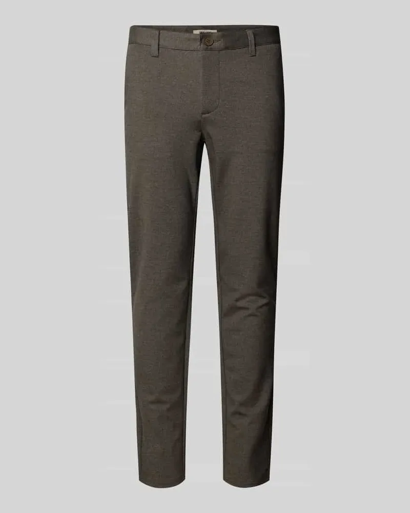 Only & Sons Slim Fit Chino aus Viskose-Mix Modell 'MARK Hellbraun