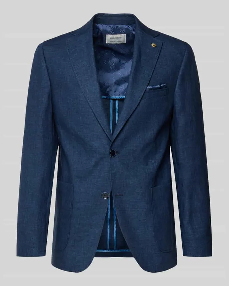 Carl Gross Regular Fit Sakko aus Leinen-Mix Modell 'Tebbo Marine
