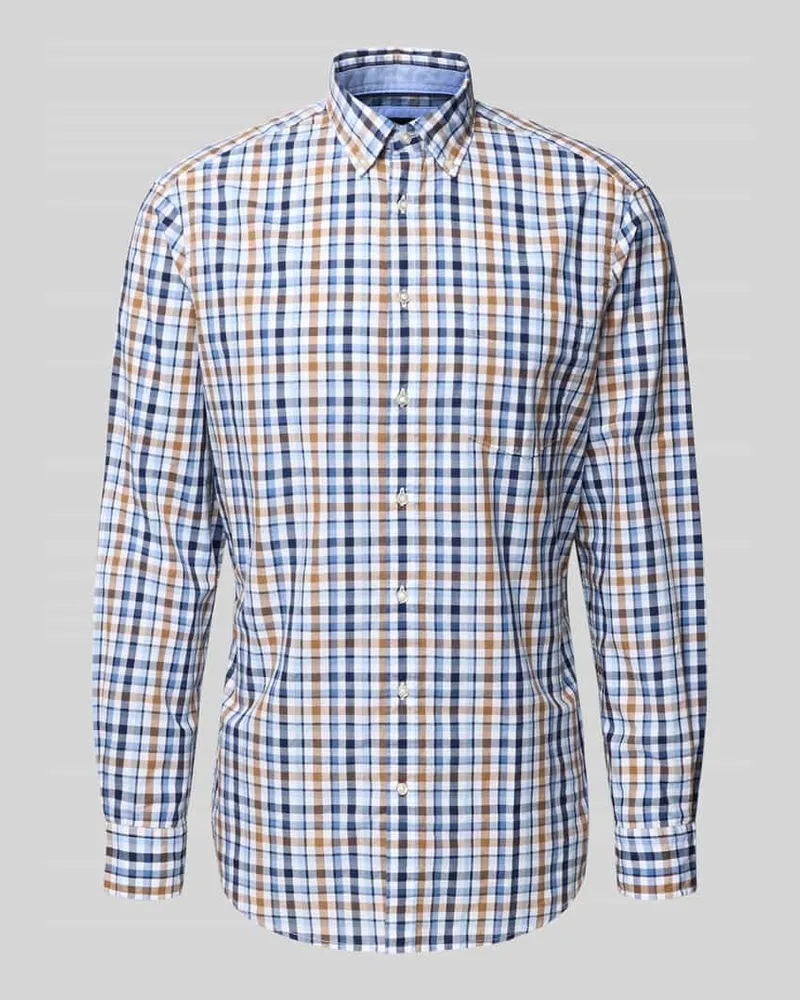 Christian Berg Freizeithemd mit Knopfleiste Marine