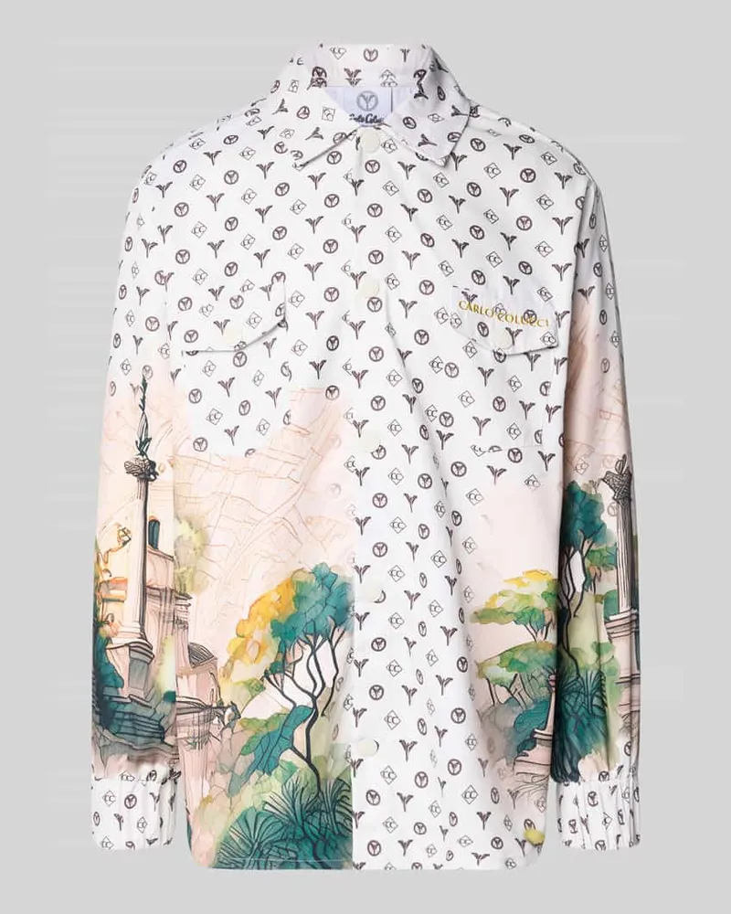 Carlo Colucci Oversized Freizeithemd mit Brusttaschen 