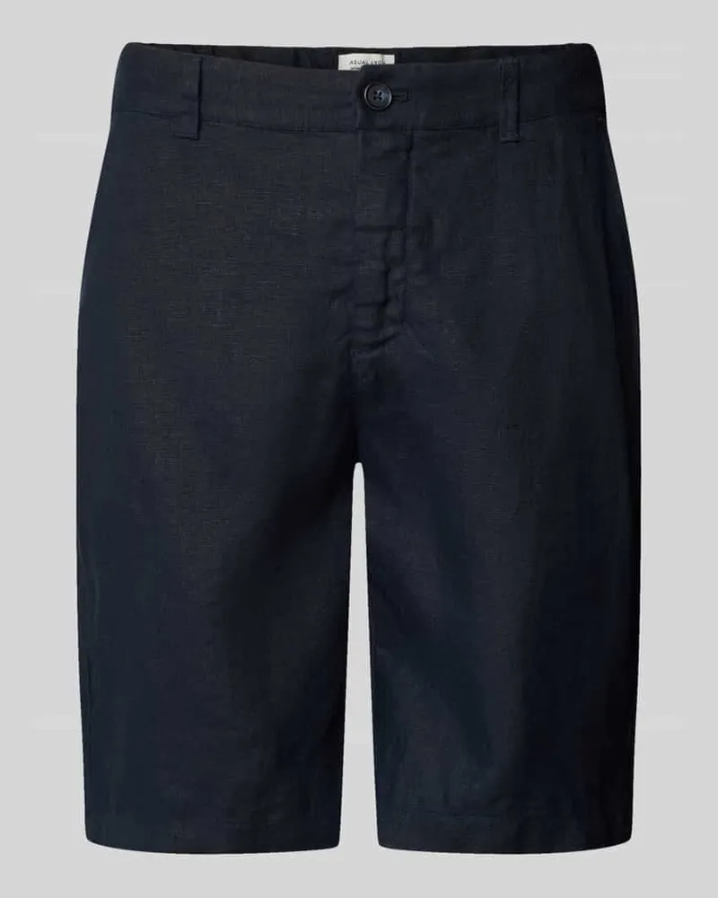 Casual Friday Leinen Shorts mit Eingrifftaschen Modell 'PANDRUP Marine