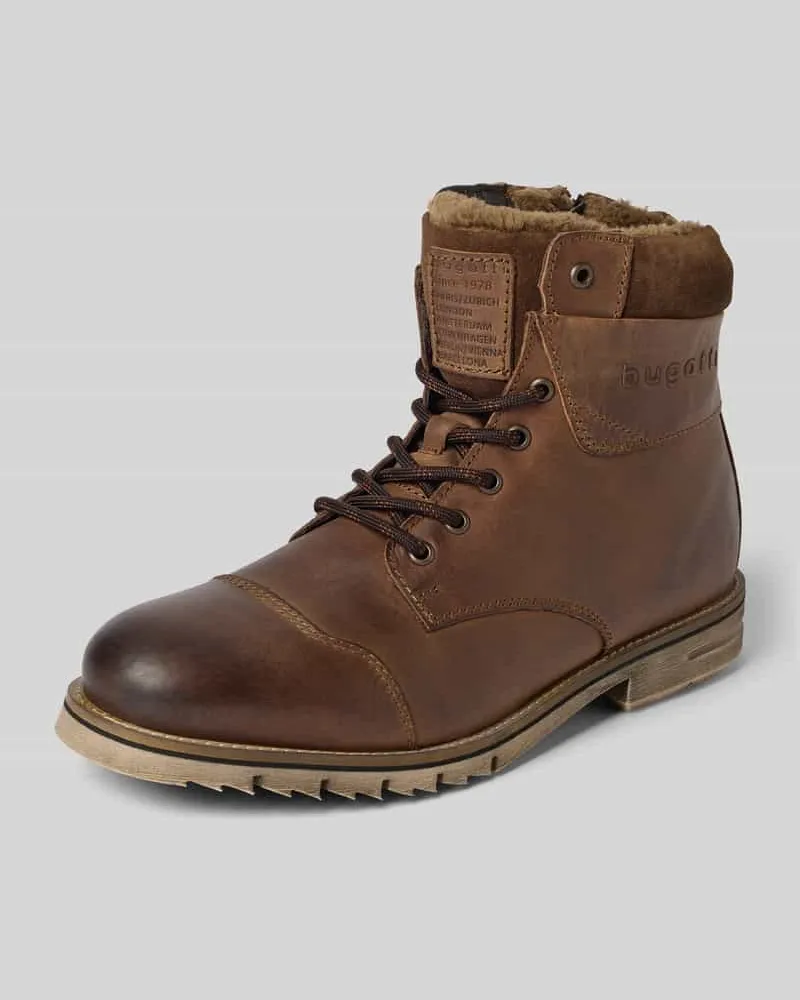 Bugatti Schnürstiefel mit Label-Detail Taupe