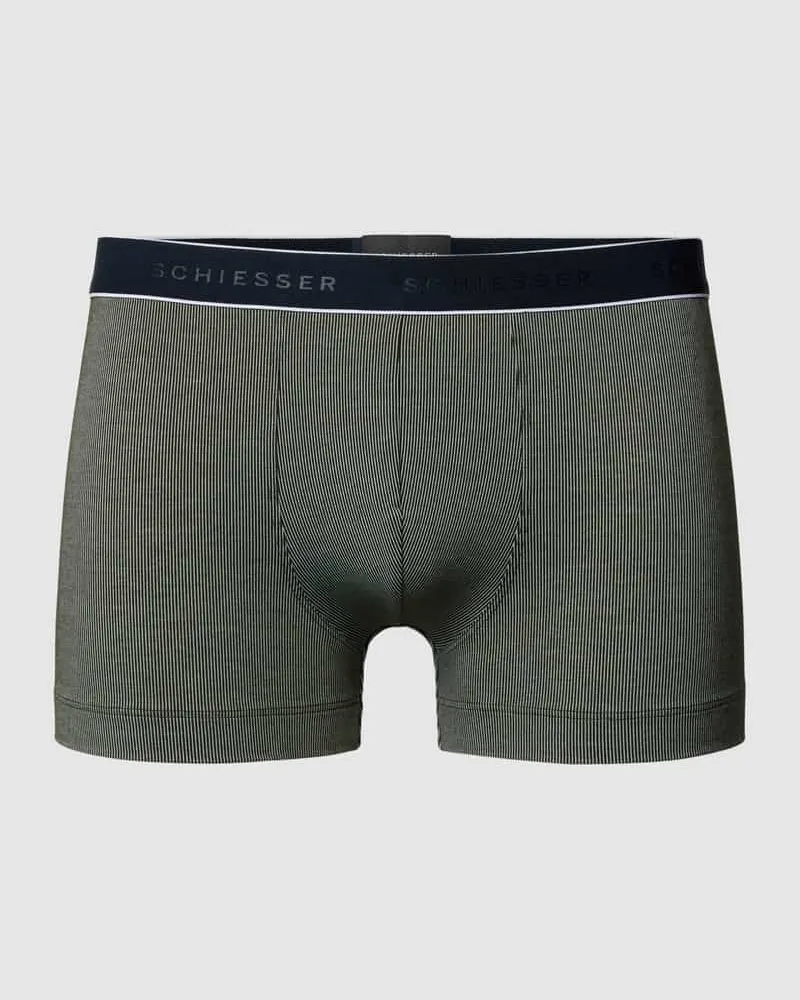 Schiesser Boxershorts mit elastischem Logo-Bund Khaki
