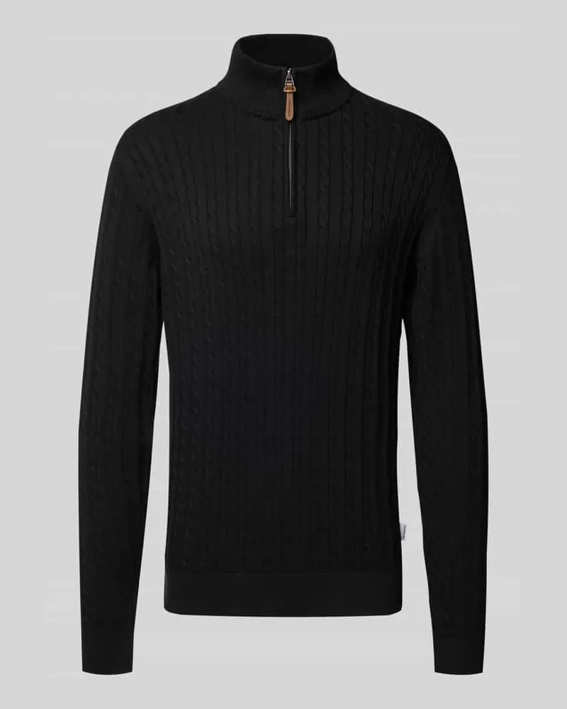 Lindbergh Troyer mit Zopfmuster und Label-Detail 