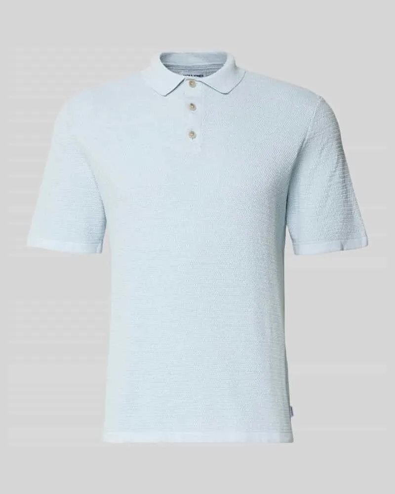 Jack & Jones Regular Fit Poloshirt mit Strukturmuster Modell 'GEORGE Hellblau