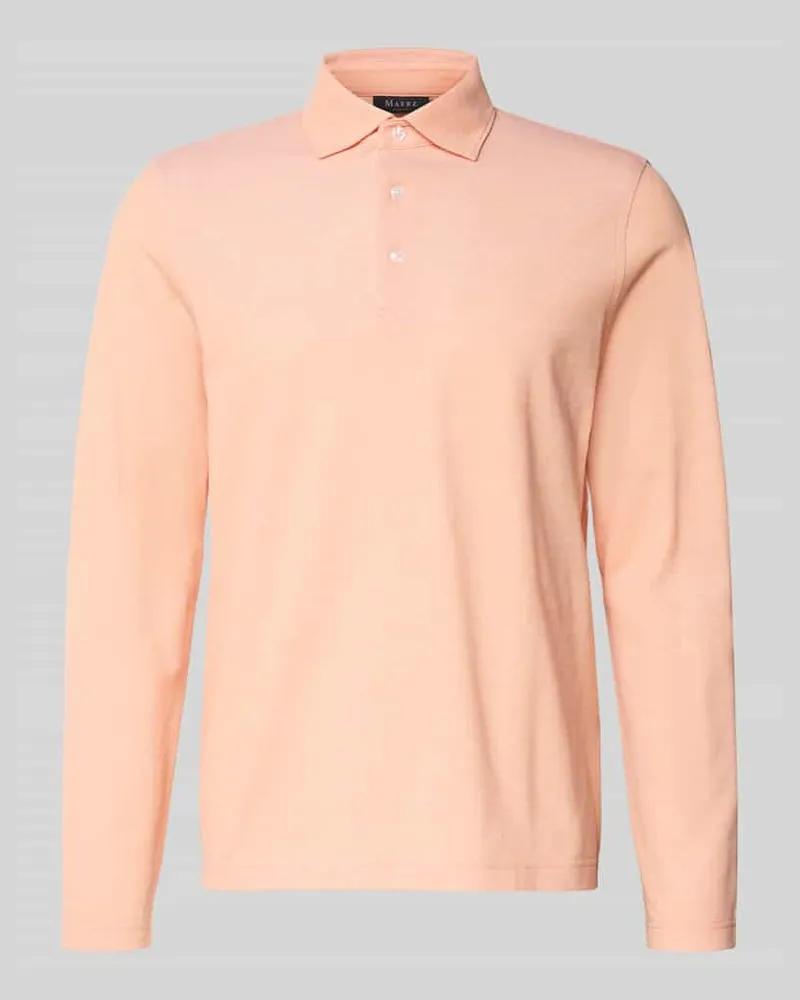 Maerz Regular Fit Poloshirt mit Knopfleiste Orange