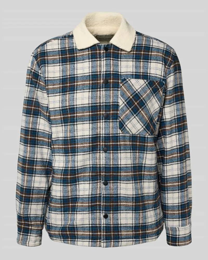 Jack & Jones Regular Fit Hemdjacke mit Futter aus Teddyfell Modell 'ZAC Offwhite