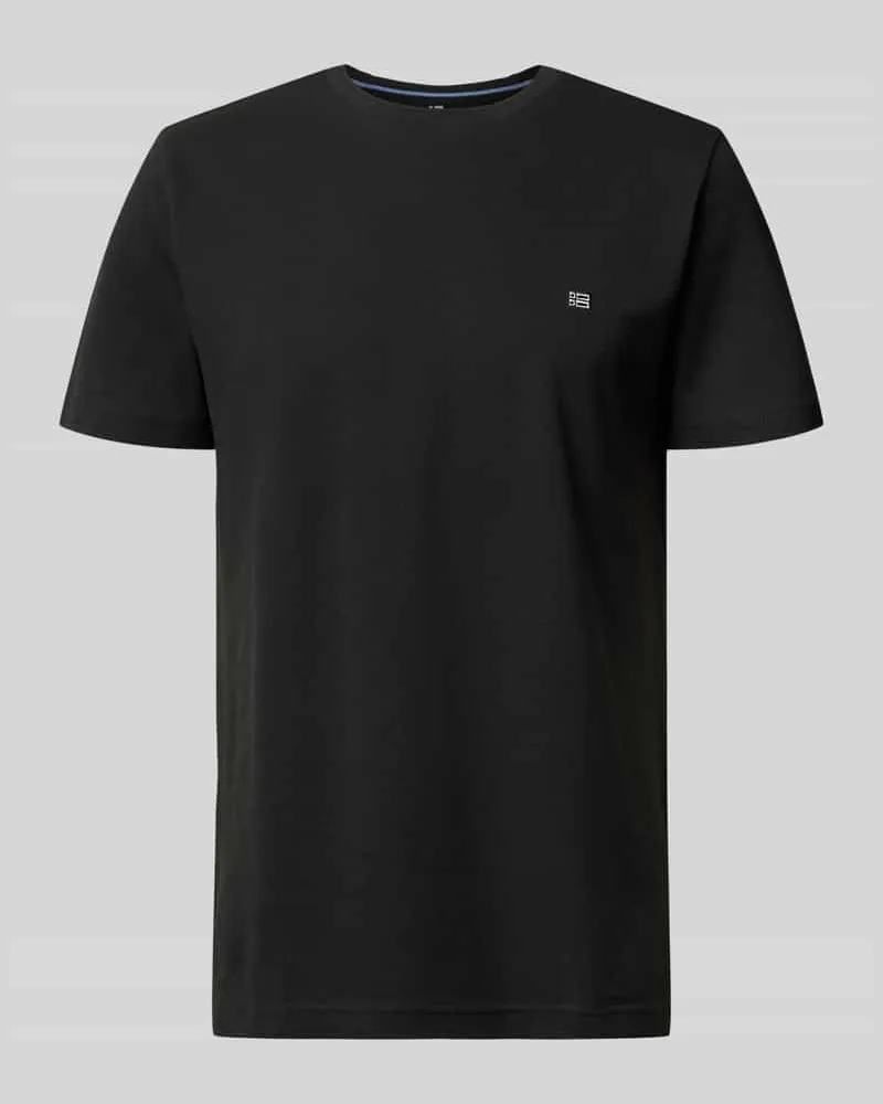 Christian Berg T-Shirt aus Baumwolle mit Rundhalsausschnitt Black