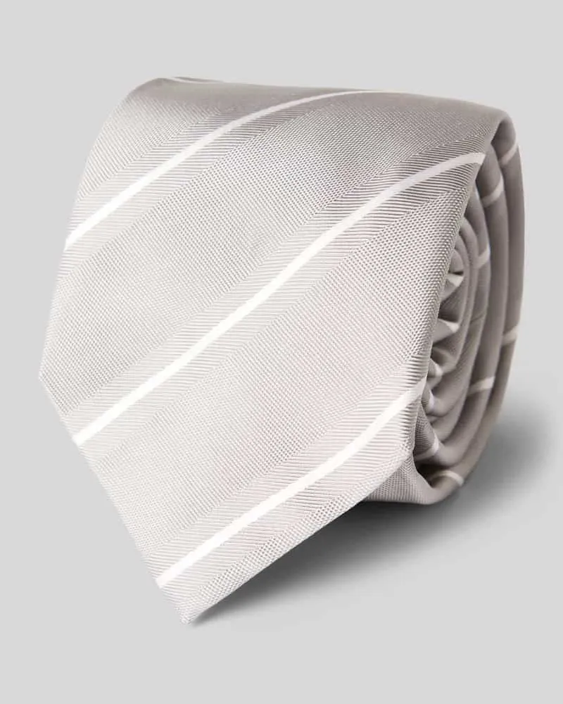 Gierre Milano Seidenkrawatte aus reiner Seide mit Logo-Patch (7,5cm Silber