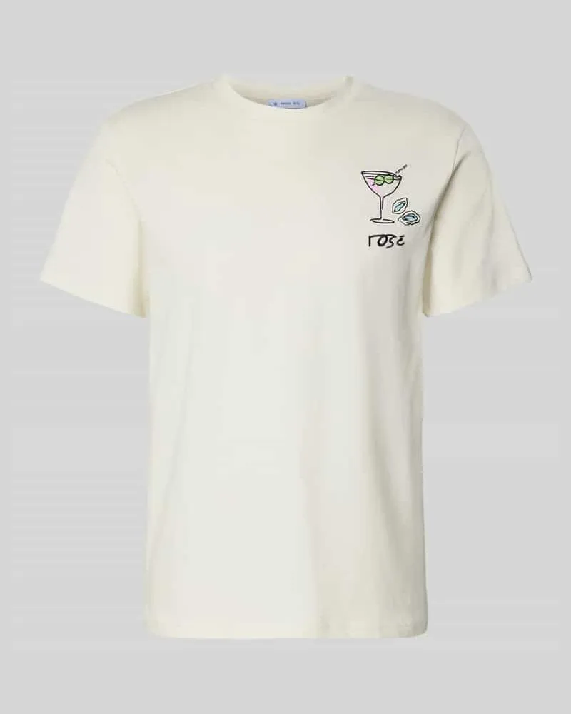 Manuel Ritz T-Shirt mit Motiv und Rundhalsausschnitt Offwhite