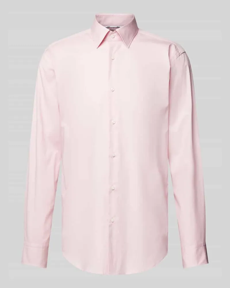 HUGO BOSS Regular Fit Business-Hemd mit Kentkragen Rosa
