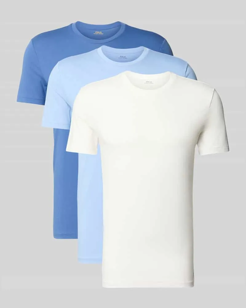 Ralph Lauren Regular Fit T-Shirt-Set aus reiner Baumwolle im 3er-Pack Blau