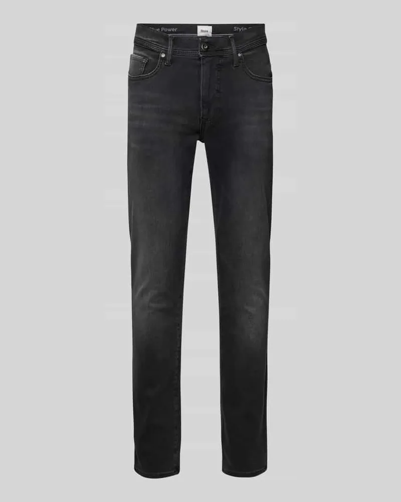 Brax Slim Fit Jeans im 5-Pocket-Design Modell 'CHRIS Dunkelgrau