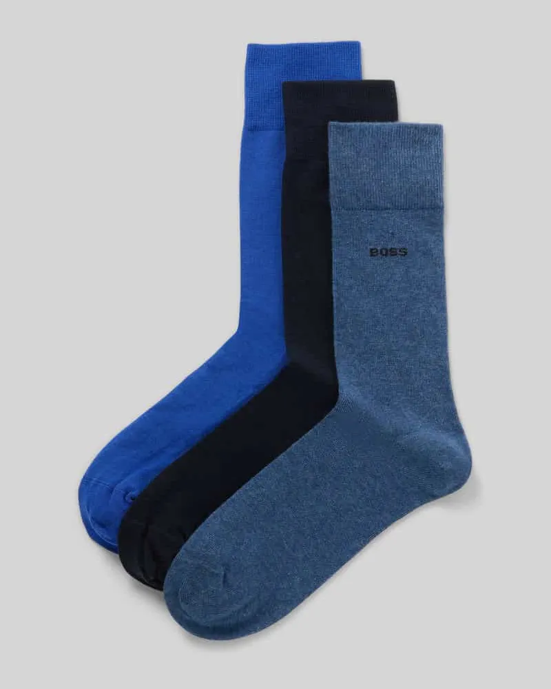 HUGO BOSS Socken mit Label-Detail im 3er-Pack Blau