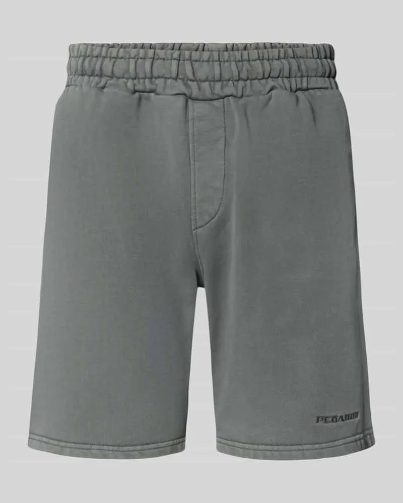 PEGADOR Shorts mit elastischem Bund und Logo-Stitching Anthrazit