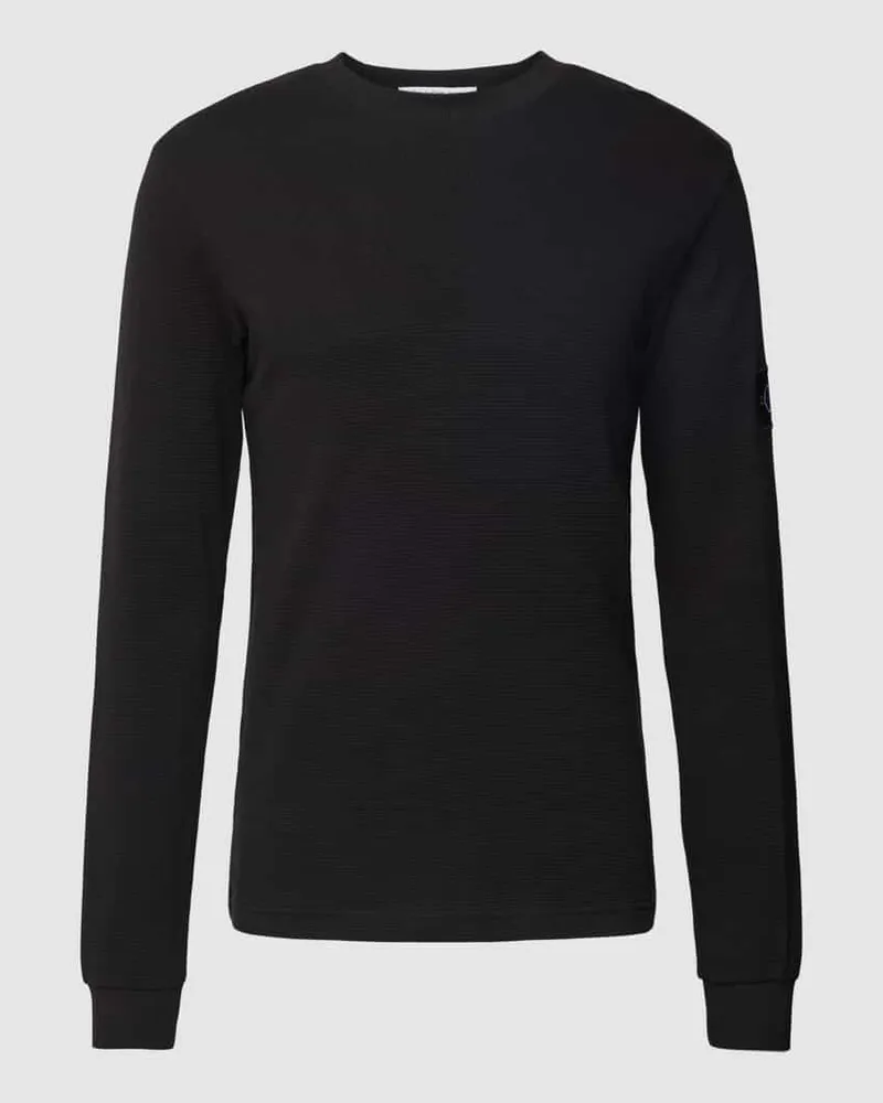 Calvin Klein Longsleeve aus Baumwolle mit Strukturmuster Modell 'WAFFLE 