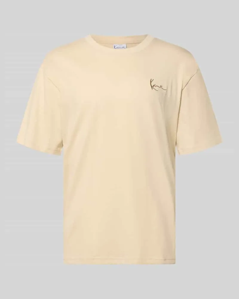 Karl Kani Relaxed Fit T-Shirt mit Logo-Stitching Ecru