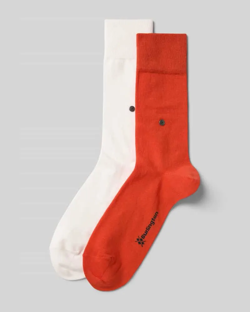 Burlington Socken mit Logo-Applikation im 2er-Pack Rot