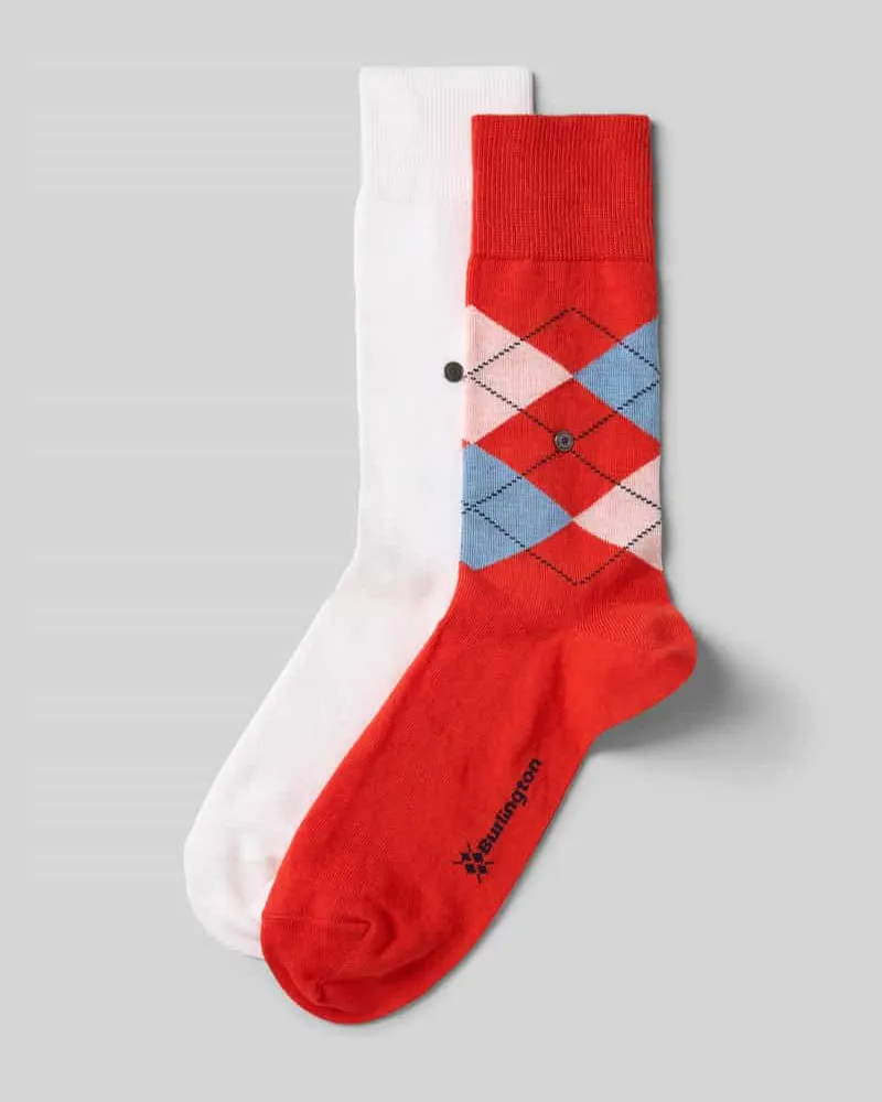 Burlington Socken mit Logo-Applikation im 2er-Pack Rot