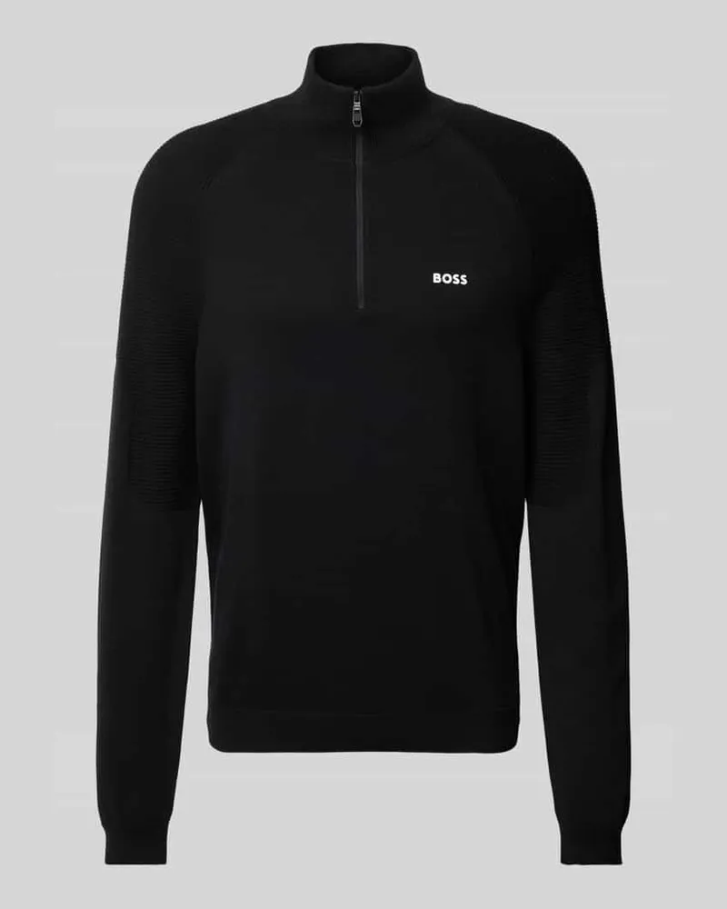 HUGO BOSS Strickpullover mit Label-Print Modell 'Perform-Max 