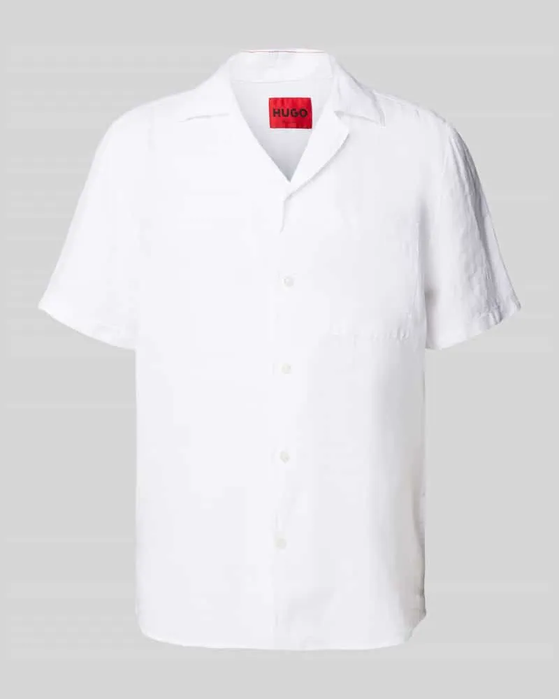 HUGO BOSS Straight Fit Freizeithemd aus Leinen Modell 'Ellino 