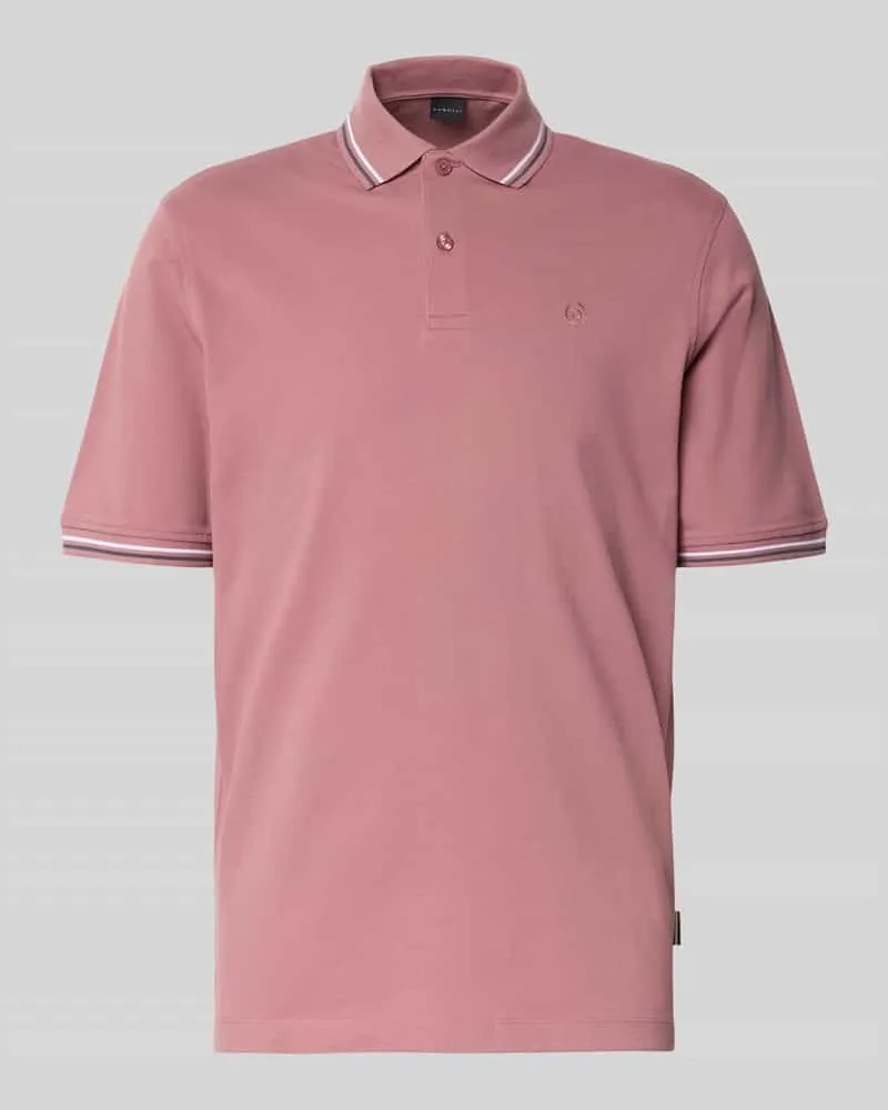 Bugatti Poloshirt mit kurzer Knopfleiste 