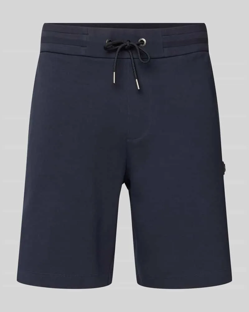 HUGO BOSS Regular Fit Sweatbermudas mit Logo-Applikation Modell 'Leoni Marine