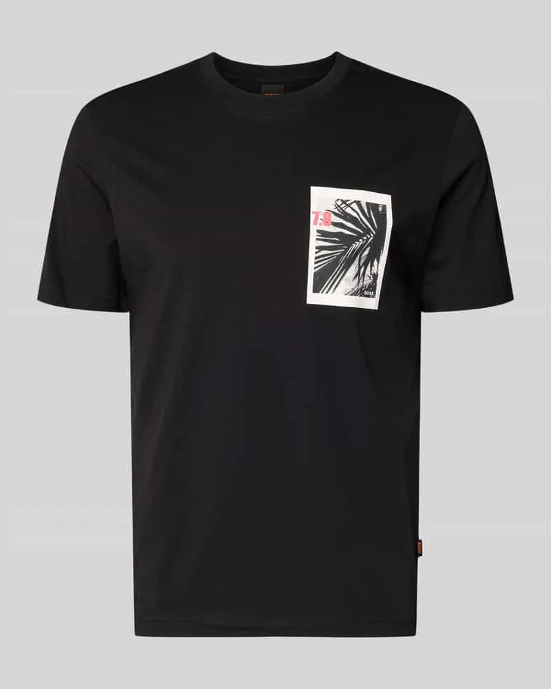 HUGO BOSS Regular Fit T-Shirt aus reiner Baumwolle Modell 'TE_BOARD Black