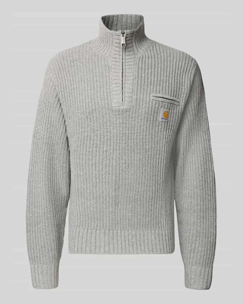 Carhartt WIP Troyer mit Brustleistentasche Modell 'DETROIT Mittelgrau