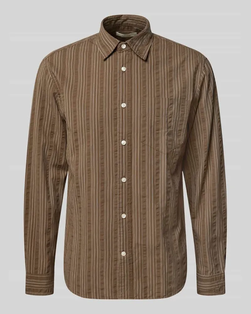 Selected Homme Regular Fit Freizeithemd aus reiner Baumwolle Modell 'FREDDIE Schoko