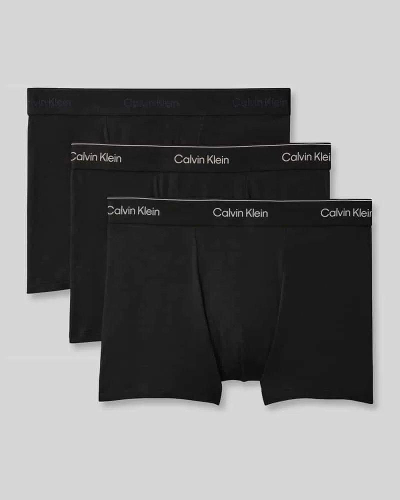 Calvin Klein Regular Fit Trunks aus Baumwoll-Mix im 3er-Pack Black