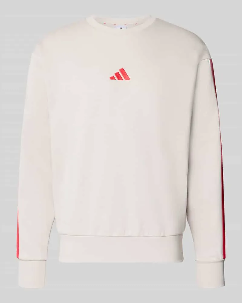 adidas Sweatshirt mit Label-Stitching Beige