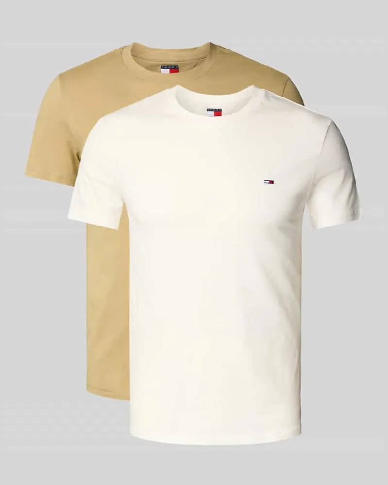 Tommy Hilfiger Slim Fit T-Shirt mit Logo-Badge im 2er-Pack 