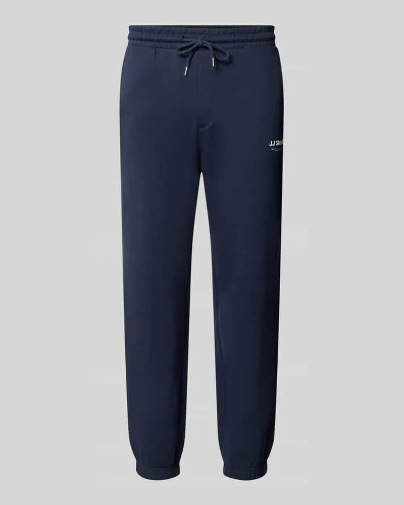 Jack & Jones Straight Fit Sweatpants aus Baumwoll-Mix Modell 'Kane Dunkelblau