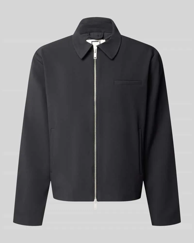 Casual Friday Regular Fit Hemdjacke mit Zweiwege-Reißverschluss Modell 'ASK Black