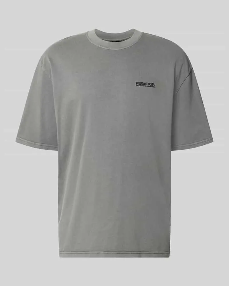 PEGADOR Oversized T-Shirt aus Baumwolle Modell 'Hattem Anthrazit
