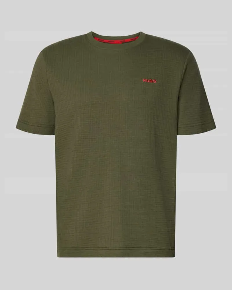 HUGO BOSS Regular Fit T-Shirt aus Baumwoll-Mix Oliv