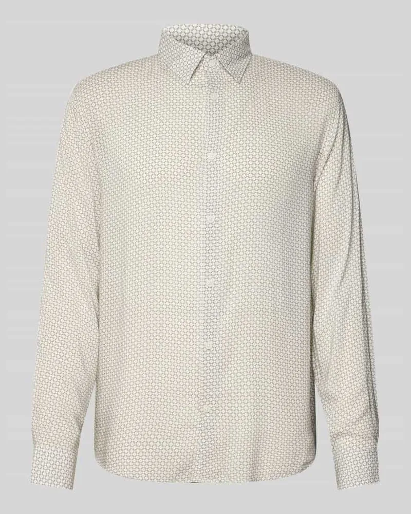 Armani Exchange Regular Fit Freizeithemd aus Viskose mit Knopfleiste 