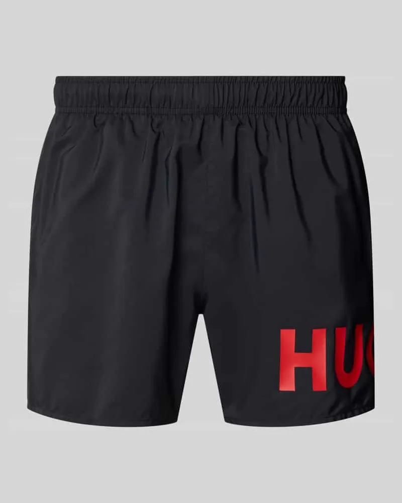 HUGO BOSS Badeshorts mit Label Print Modell 'MAKAI Black