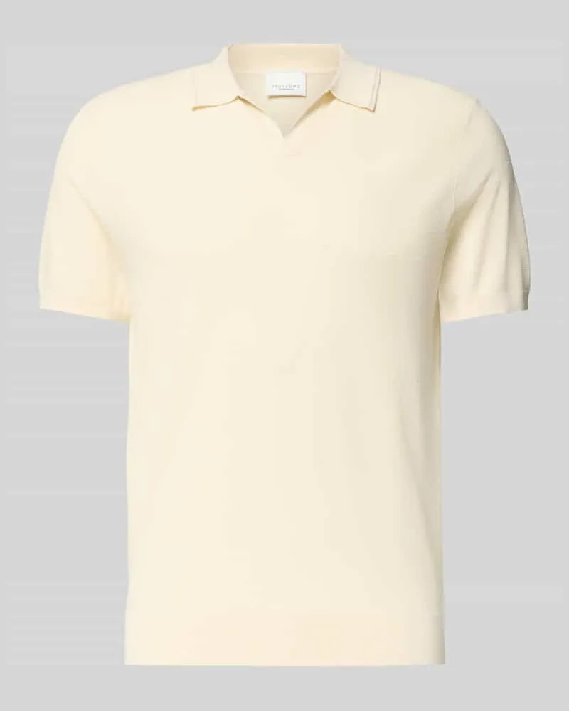 Profuomo Regular Fit Poloshirt aus Lyocell-Mix mit Seiden-Anteil Offwhite