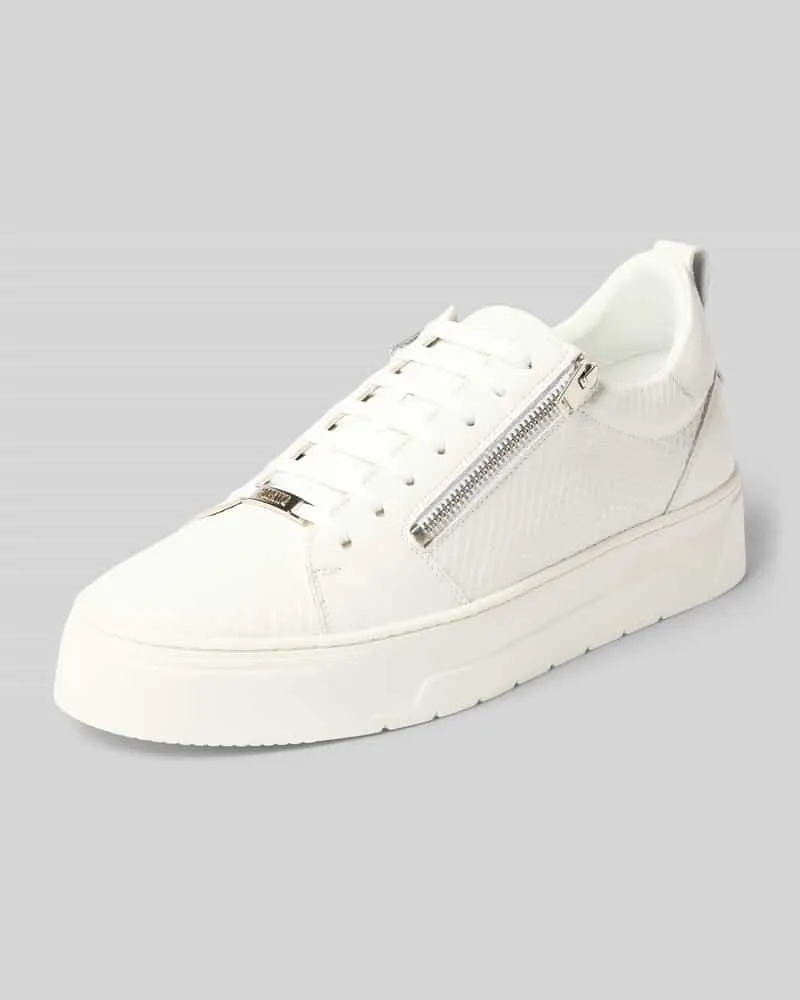 Antony Morato Sneaker aus echtem Leder mit Strukturmuster Modell 'Animal Weiss