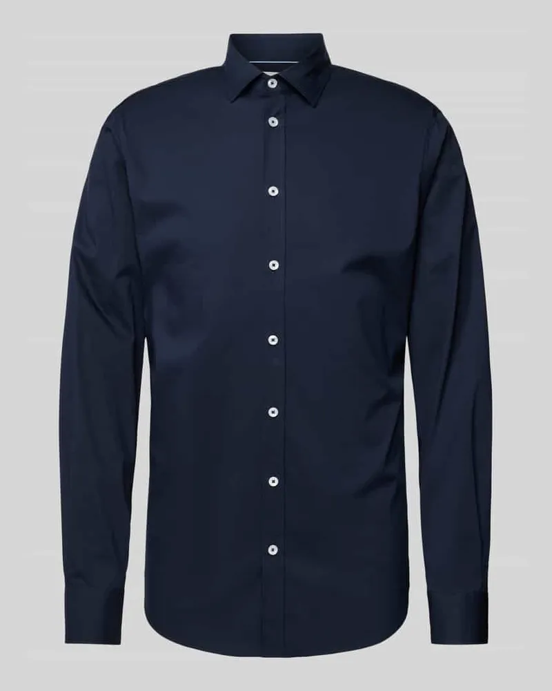 S.Oliver Tailored Fit Business-Hemd mit Kentkragen Marine