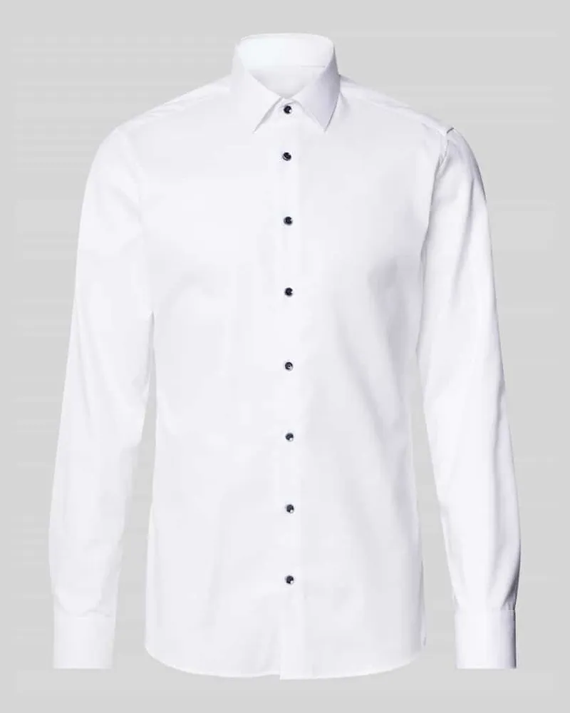 Eterna Slim Fit Businesshemd aus Uni Struktur 